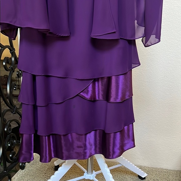 S.L. Fashions Purple Layered Wedding Dress - Picture 3 of 6
